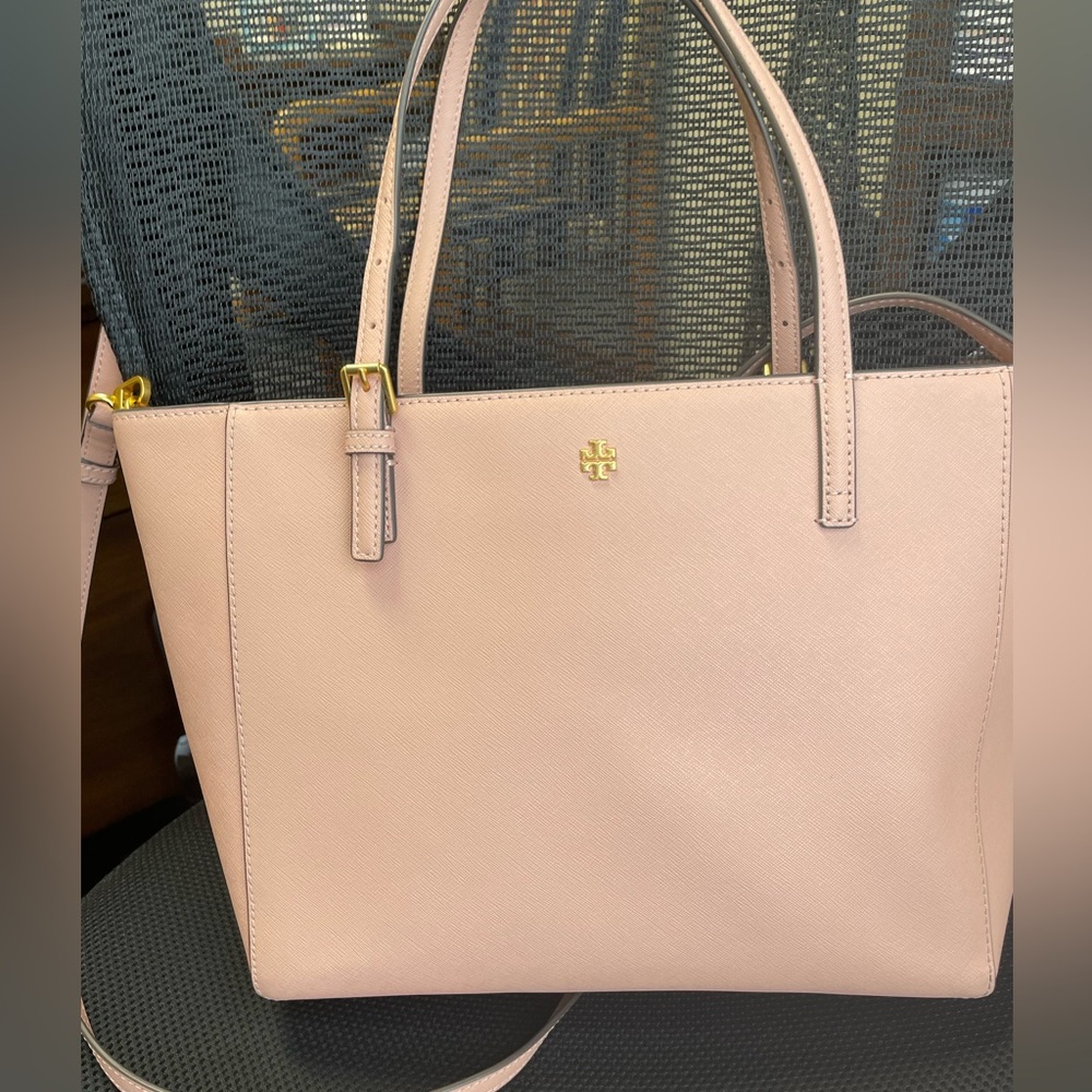 Used Tory Burch Emerson Small Tote Pink Safiano Bag